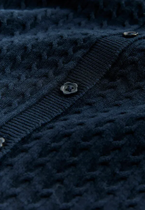 Кардиган вязаный Cable Knit Next, navy blue, темно-синий — фото 2