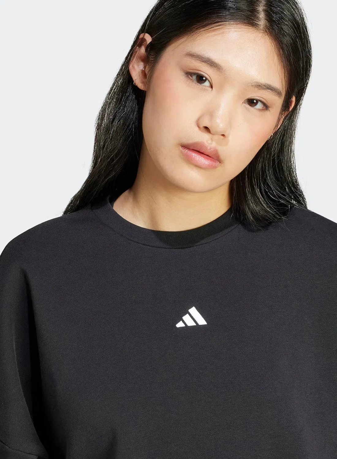 Свитшот с принтом Small logo french terry Adidas, черный — фото 4