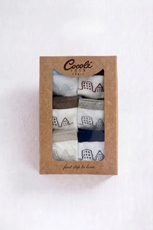 Детские носки для мальчиков хлопковые набор 6 шт Architectural patterned Cocole Socks, Multicolor