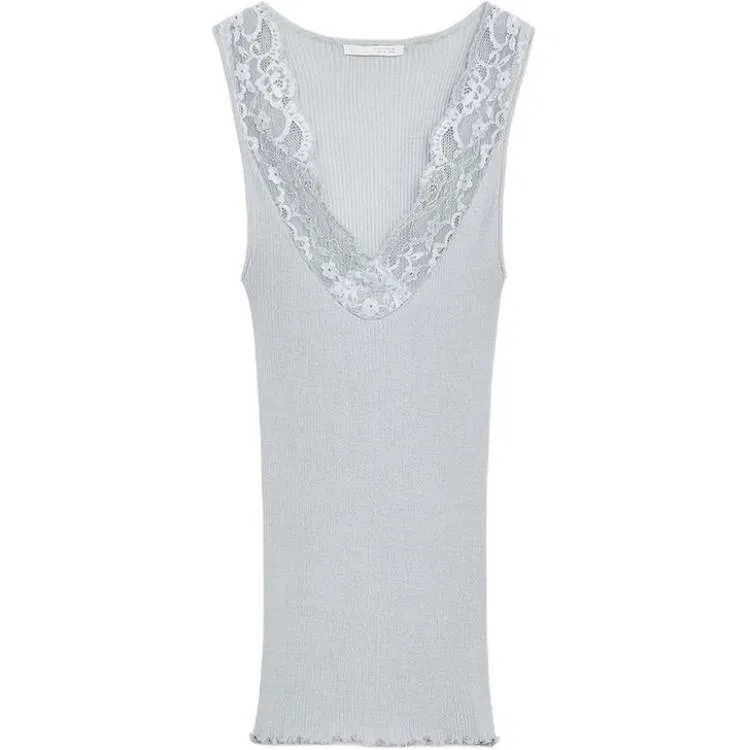Женская футболка с круглым вырезом Gray Blue ZARA, Gray Blue