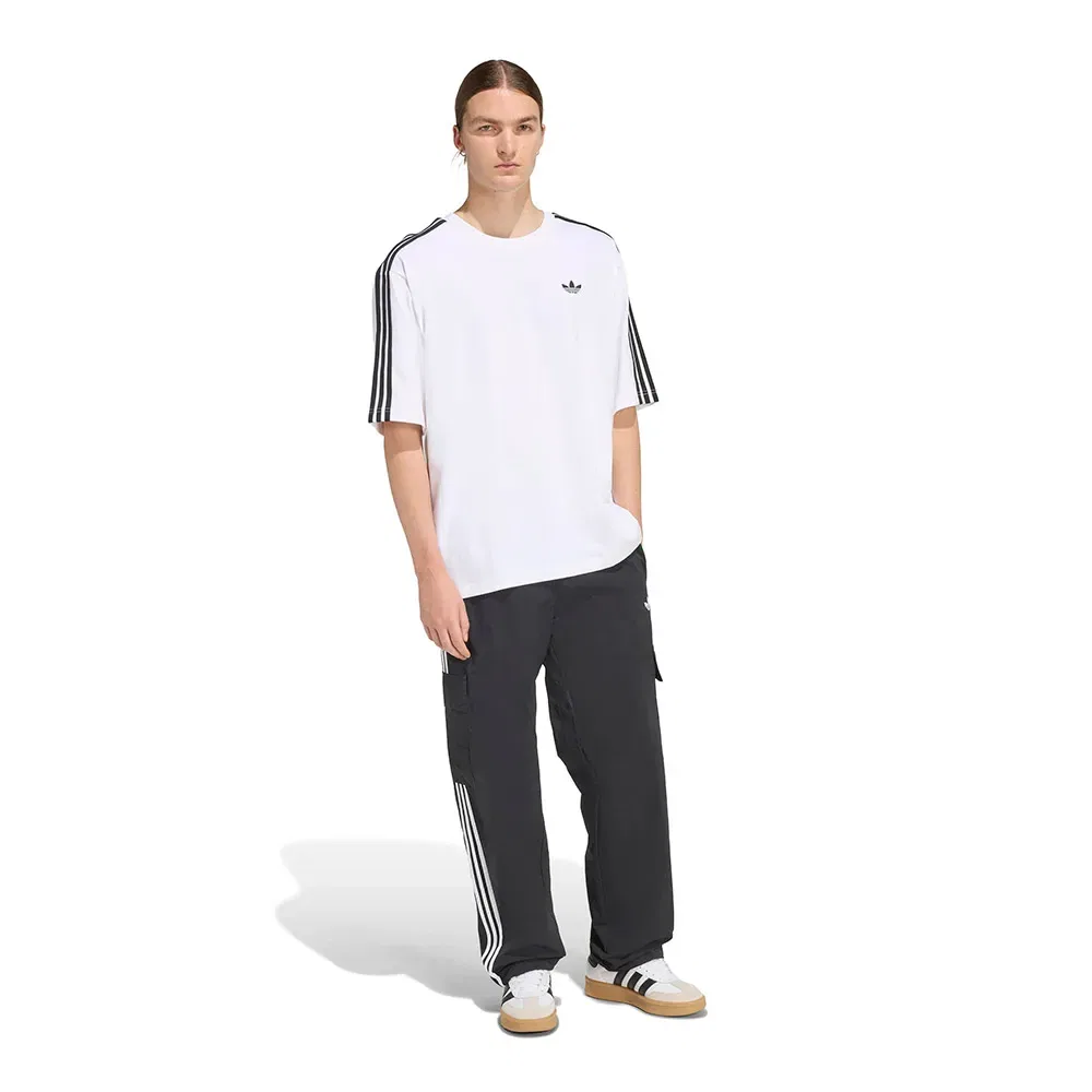 Мужская футболка оверсайз Adicolor 3 Stripes Adidas Originals, White — фото 4