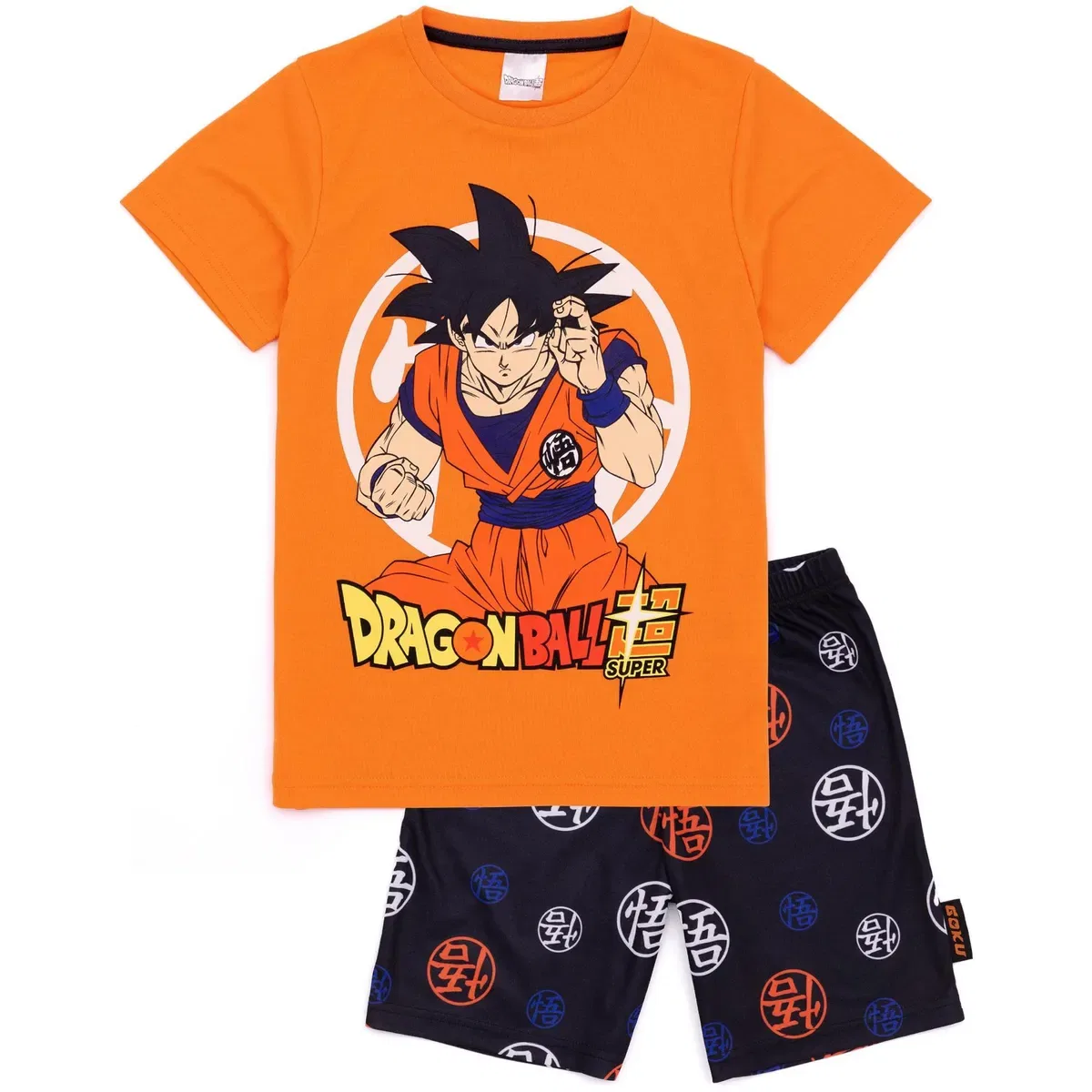 Детский комплект пижамы Goku с коротким рукавом и штанинами Dragon Ball Z, Orange