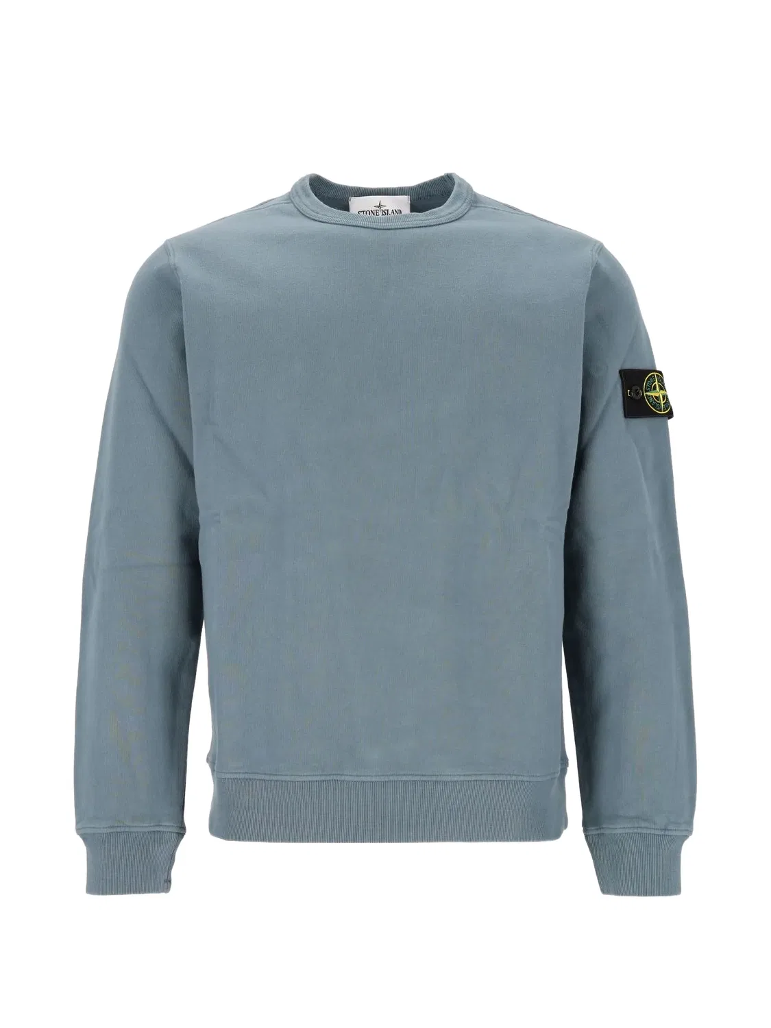 Свитшот из хлопка с начесом синего цвета Stone Island, синий