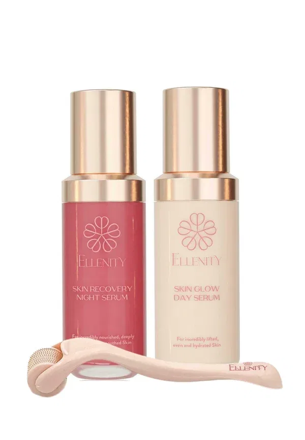 Набор для микронидлинга Glow & recovery elixir - дневной и ночной уход за кожей Ellenity, прозрачный — фото 2