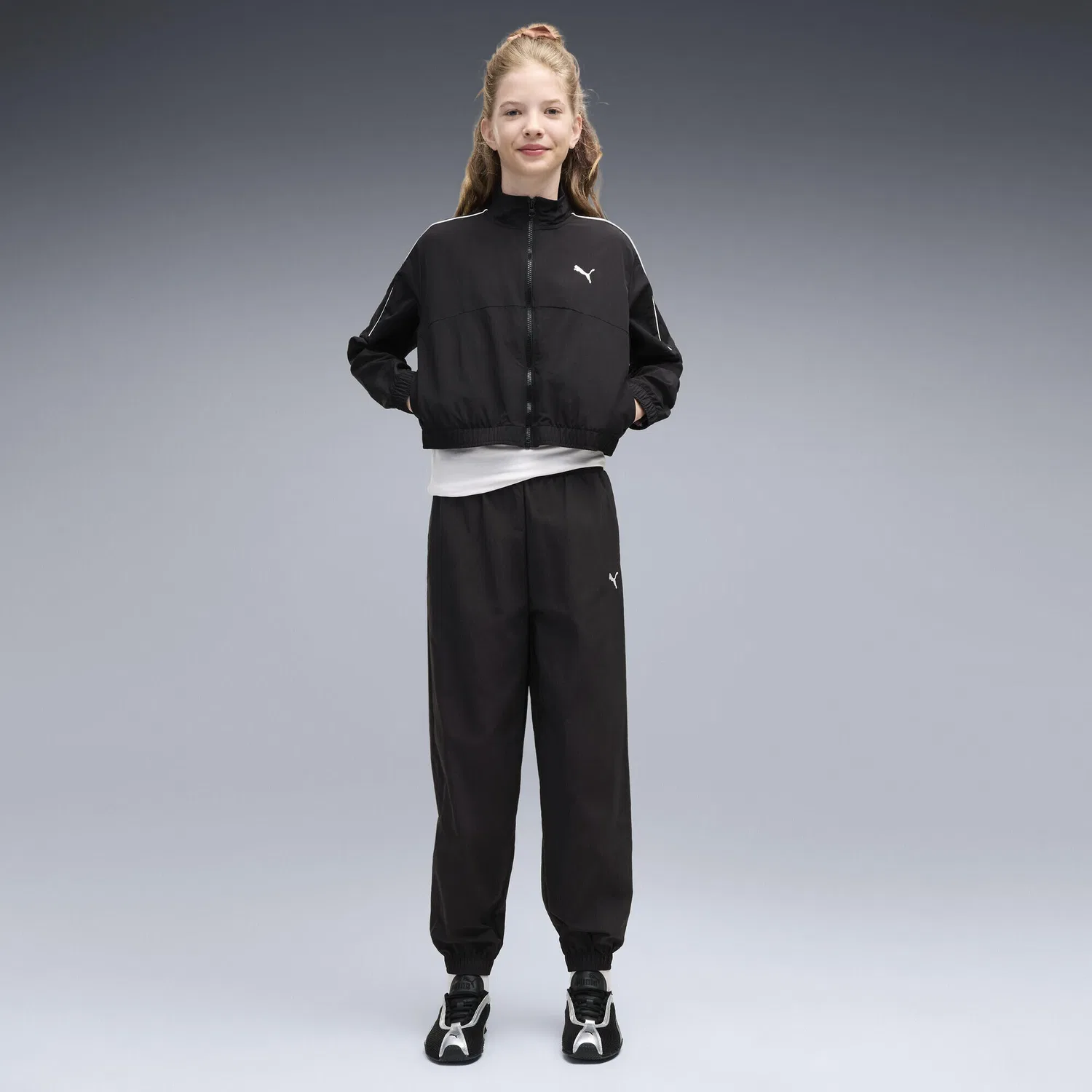 Детский спортивный костюм для девочек Relaxed Trainingsanzug Puma, Schwarz — фото 2