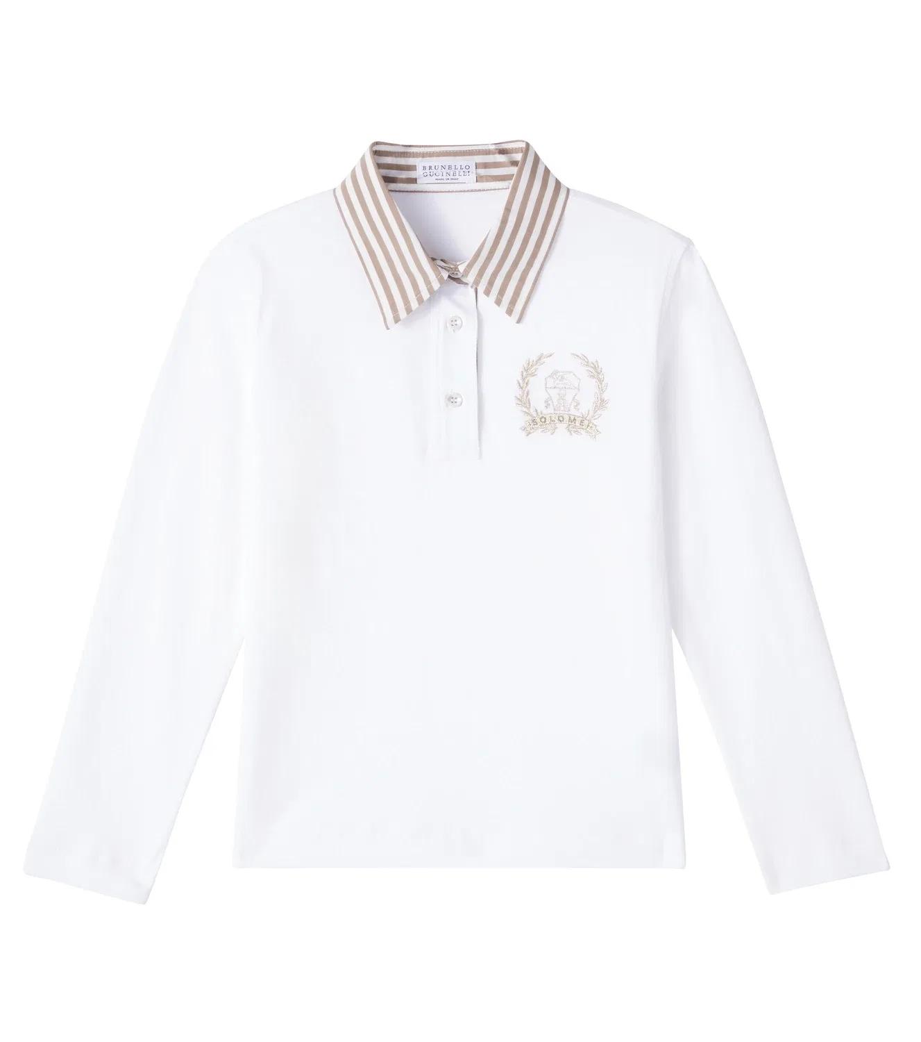Хлопковое поло Brunello Cucinelli Kids, белый
