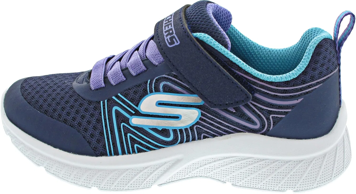 Детские кроссовки для мальчиков с принтом Skechers, Navy Synthetic Multi Trim