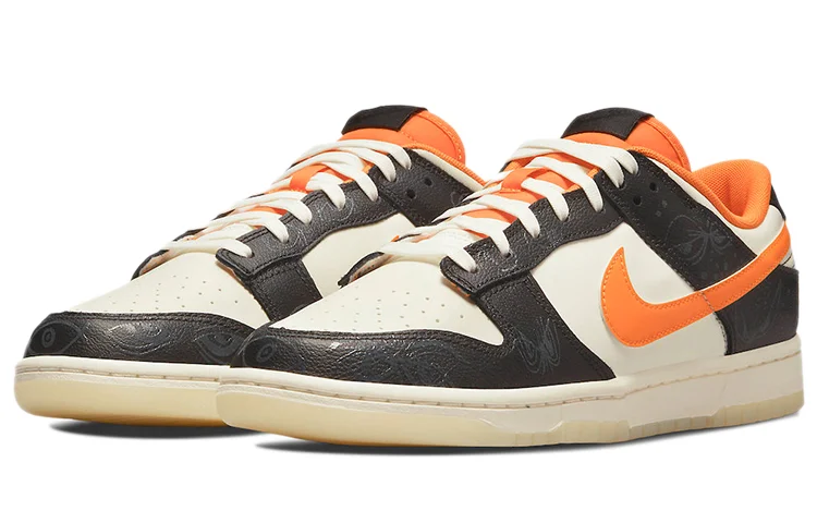 Кроссовки Nike Dunk Low Premium, белый/черный/оранжевый — фото 3