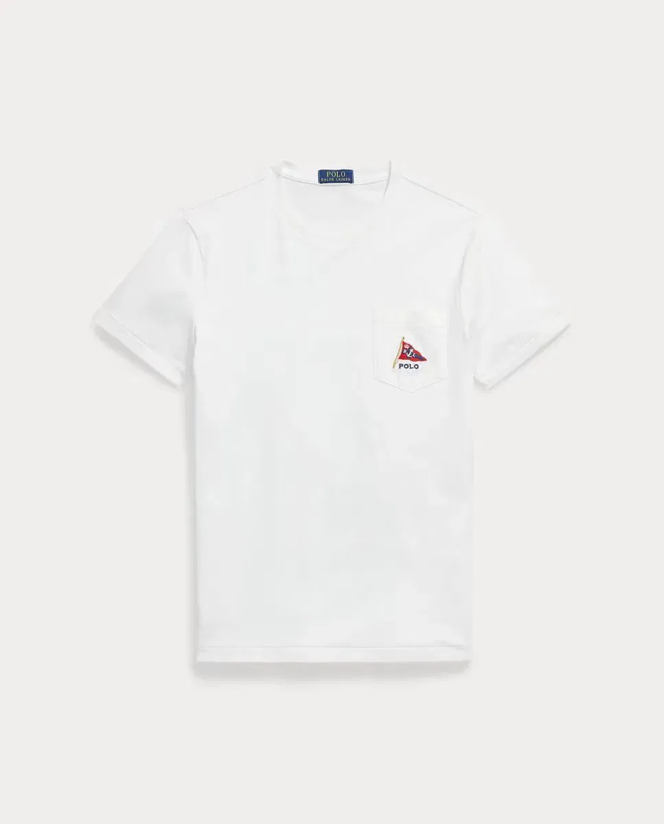 Мужская футболка с коротким рукавом хлопковая с принтом Polo Bear Polo Ralph Lauren, Белый