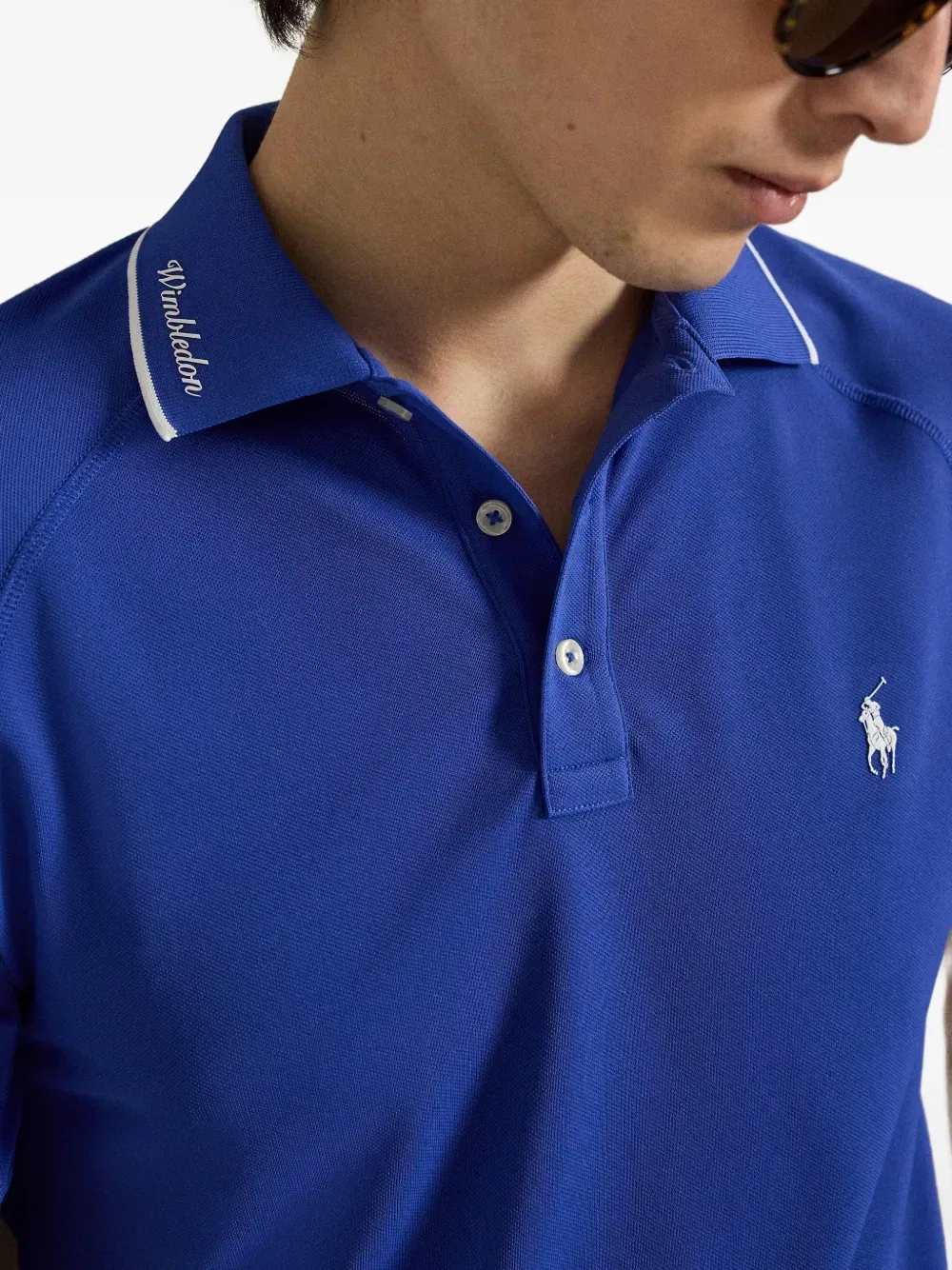 Рубашка-поло с делкой в полоску Polo Ralph Lauren, синий — фото 4