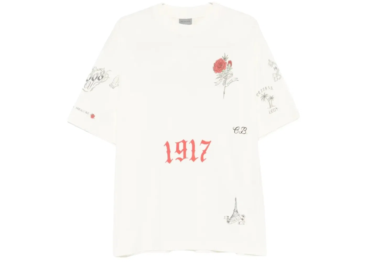 Мужская футболка с коротким рукавом Balenciaga, Cream