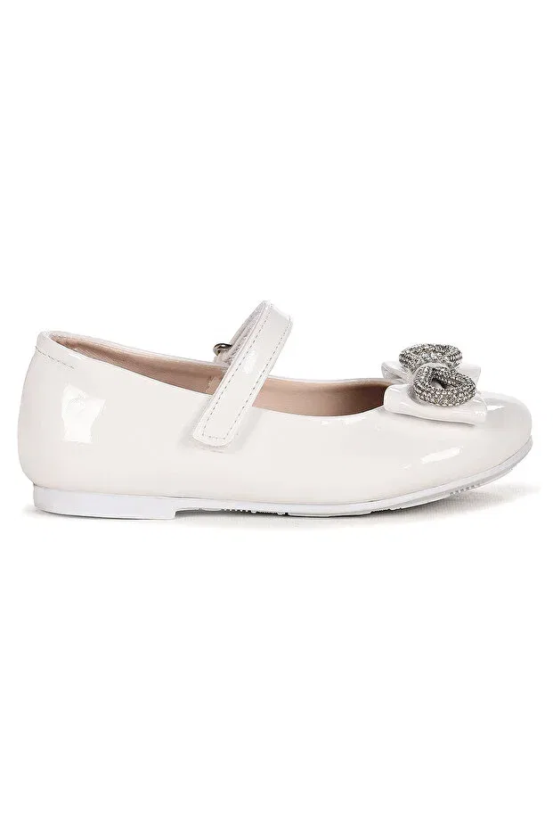 Детские балетки для девочек с бантиком Kiko Kids, White — фото 4