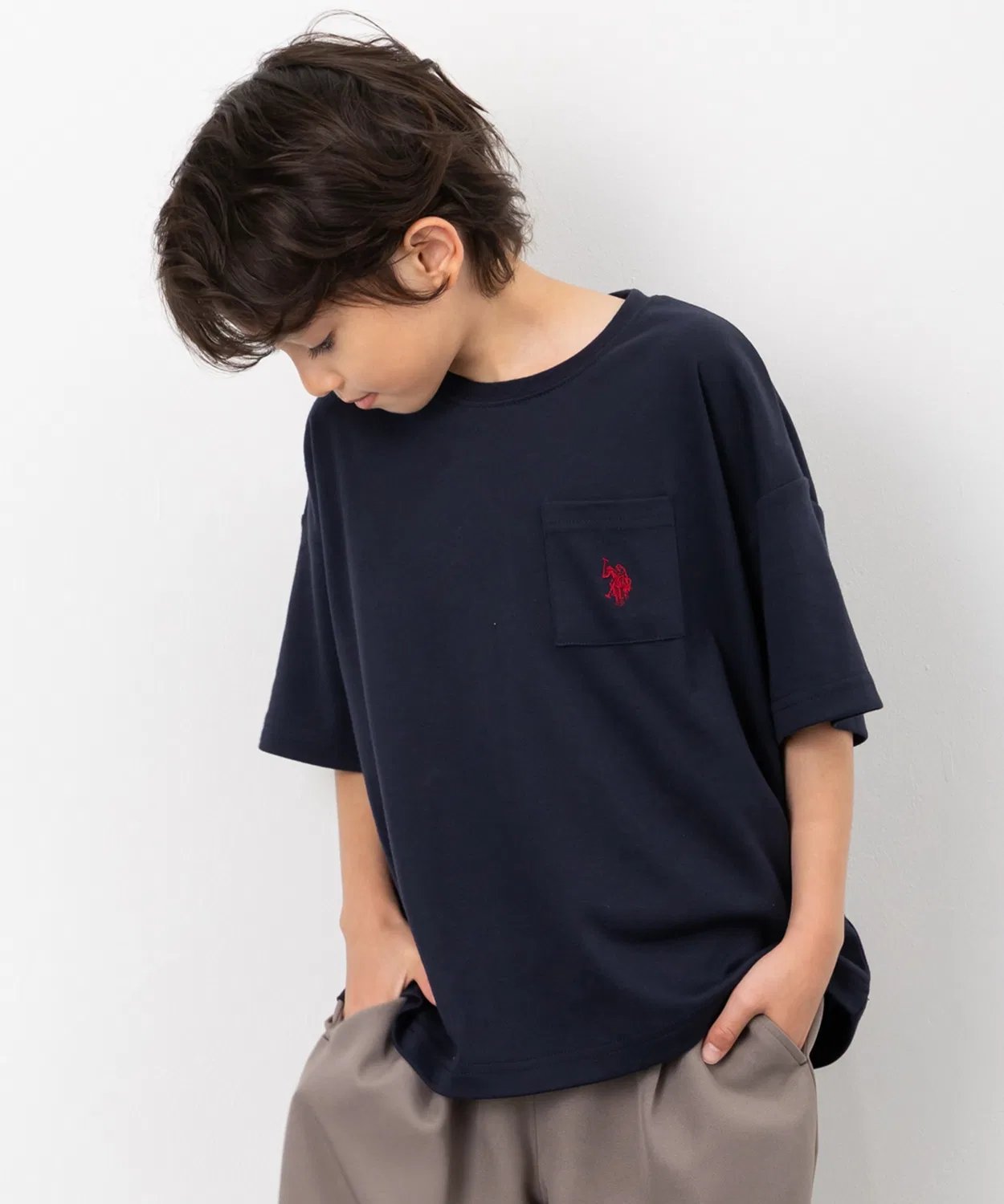 Детская футболка оверсайз с принтом U.S. POLO ASSN., Navy
