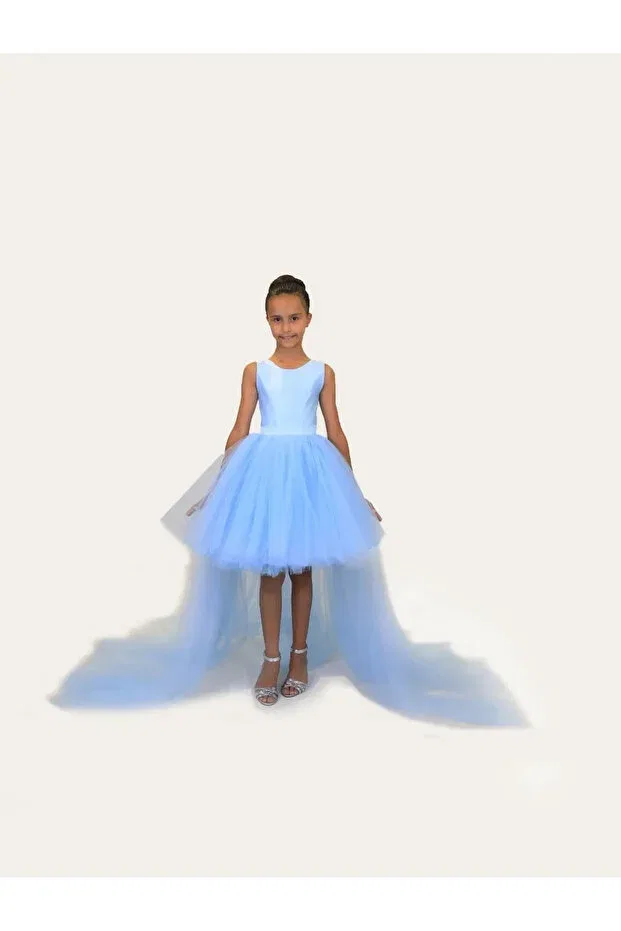 Детское платье для девочек сатиновое Miço Kids, Blue