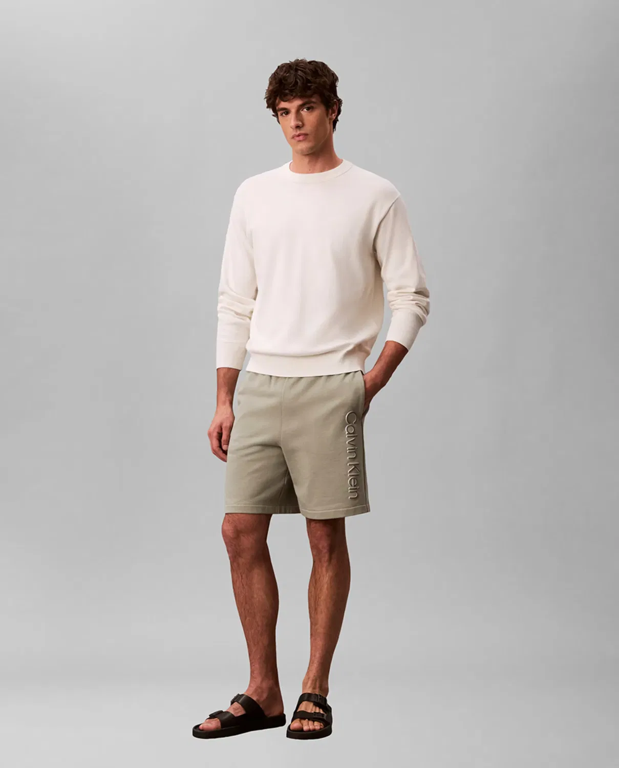 Мужские шорты из футера Calvin Klein, Grey