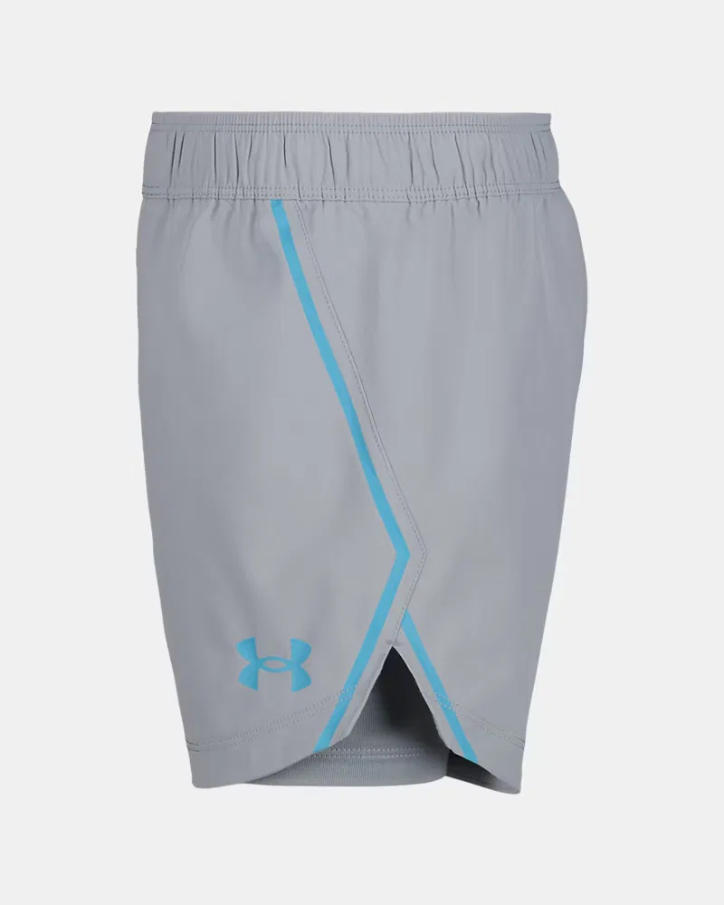 Шорты детские 2-в-1 с компрессионным вкладышем UA Reflect 2-in-1 UnderArmour, Mod Gray/Fresco Blue — фото 4