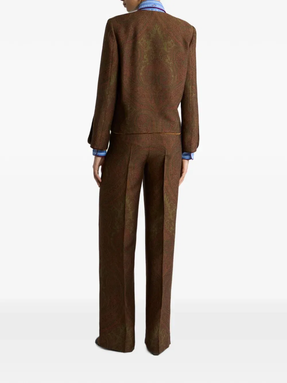 Жаккардовый жакет с узором пейсли Etro, коричневый — фото 3
