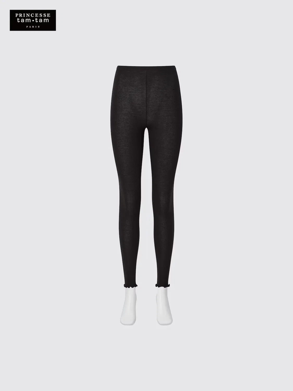 Леггинсы Uniqlo Heattech, ультратеплые, с ребристой текстурой и сменой кашемира, черные