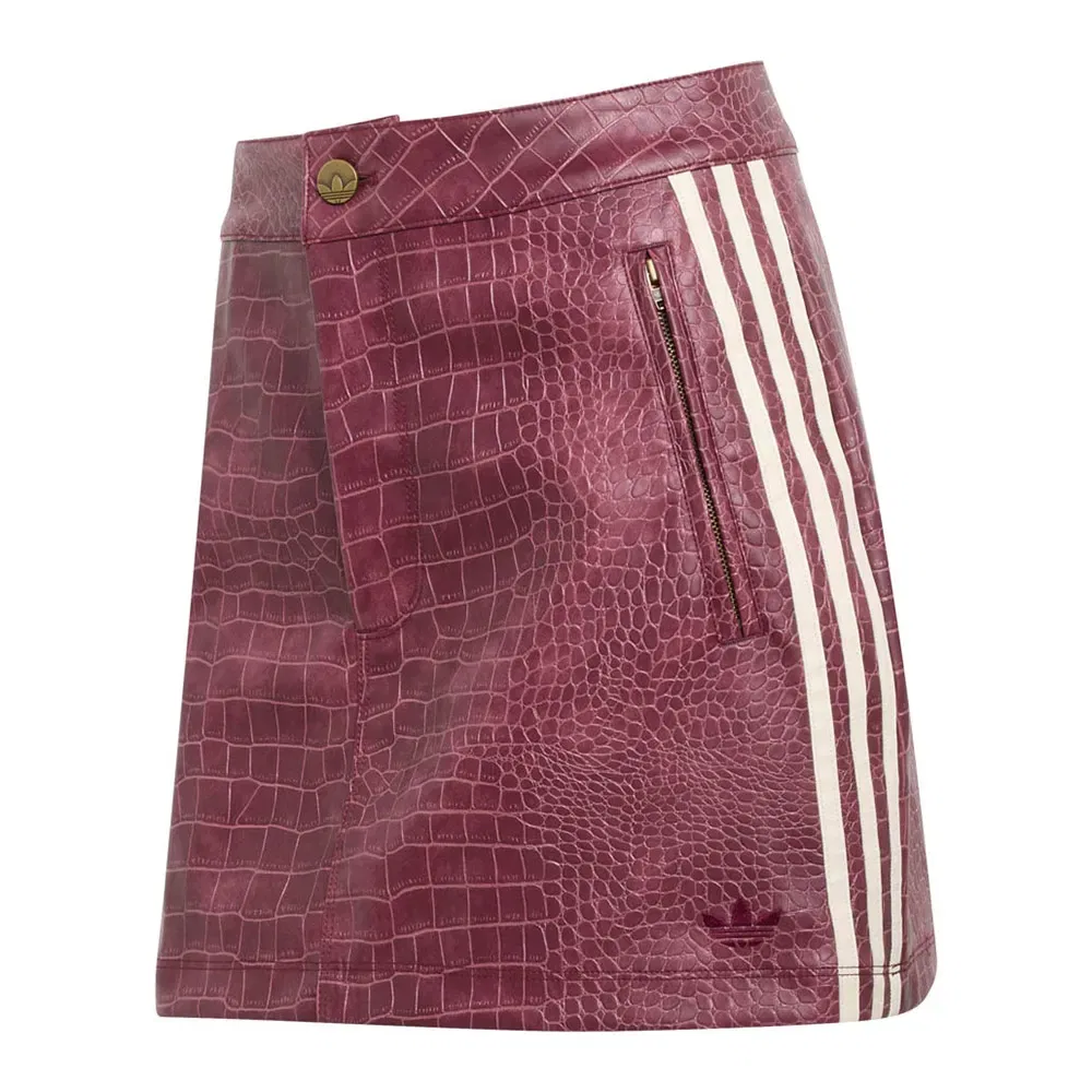 Юбка мини из кожзама Adidas Originals, красный — фото 3