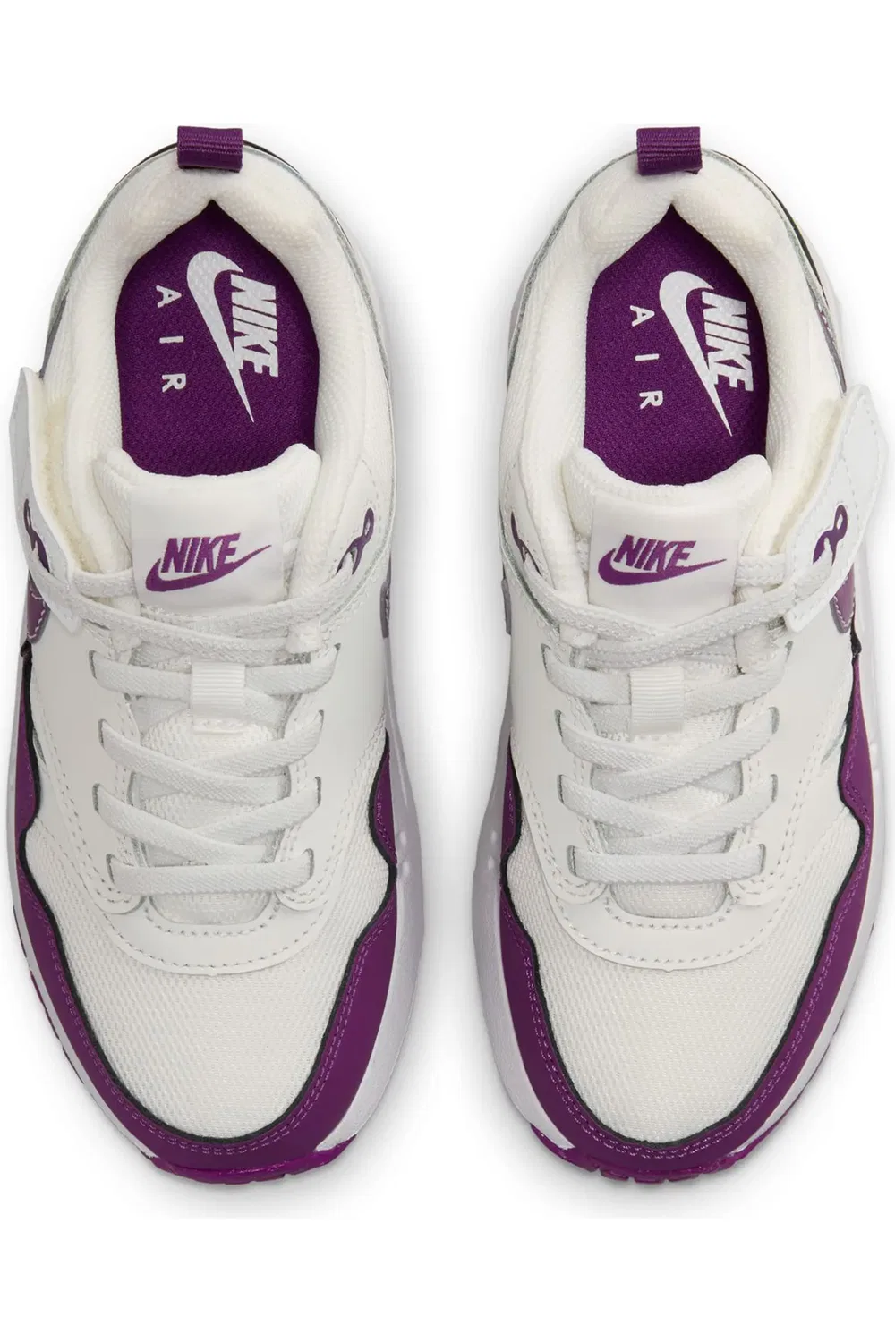 Детские кроссовки на шнуровке с EasyOn Air Max 1 Nike, Summit White/Viotech/White — фото 3