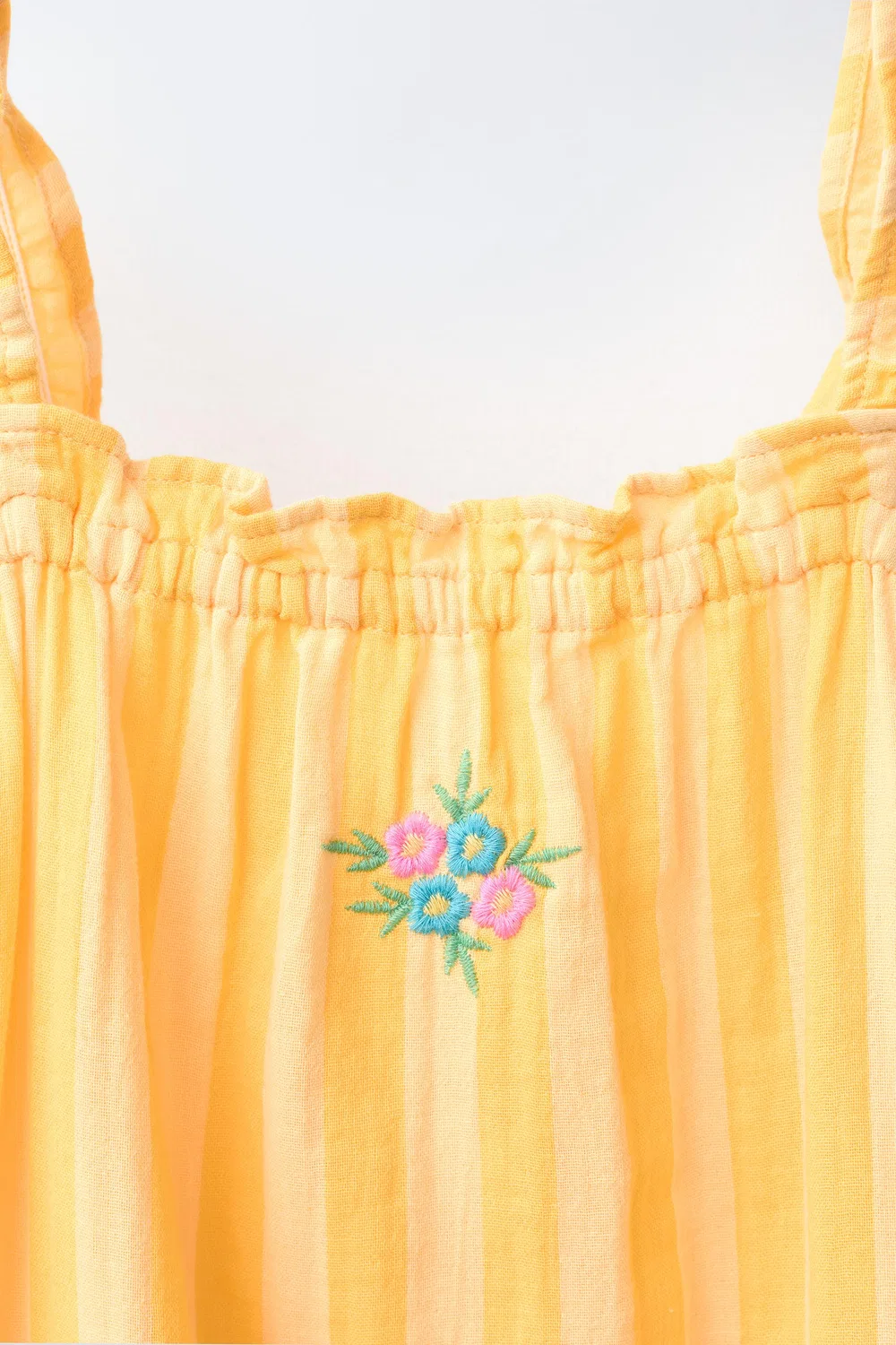 Ночная рубашка в полоску с вышивкой и цветами, 2-6 лет ZARA, Yellow — фото 3
