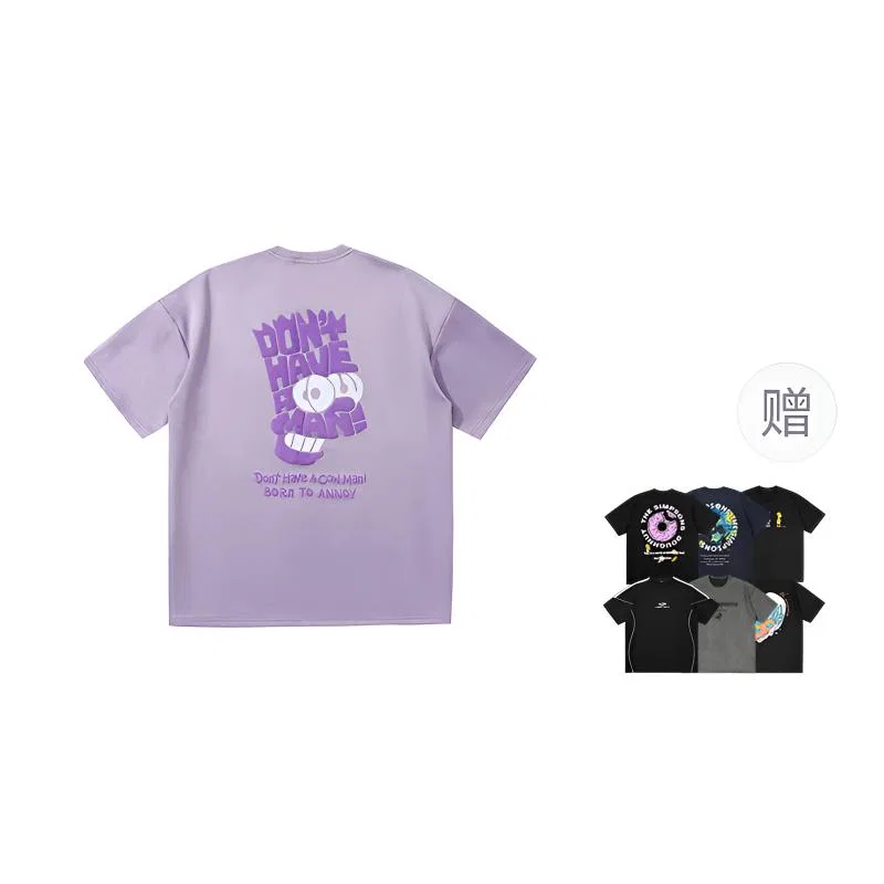 Детская футболка с принтом The Simpsons Unisex Crew Neck Moderate, Pink/Purple