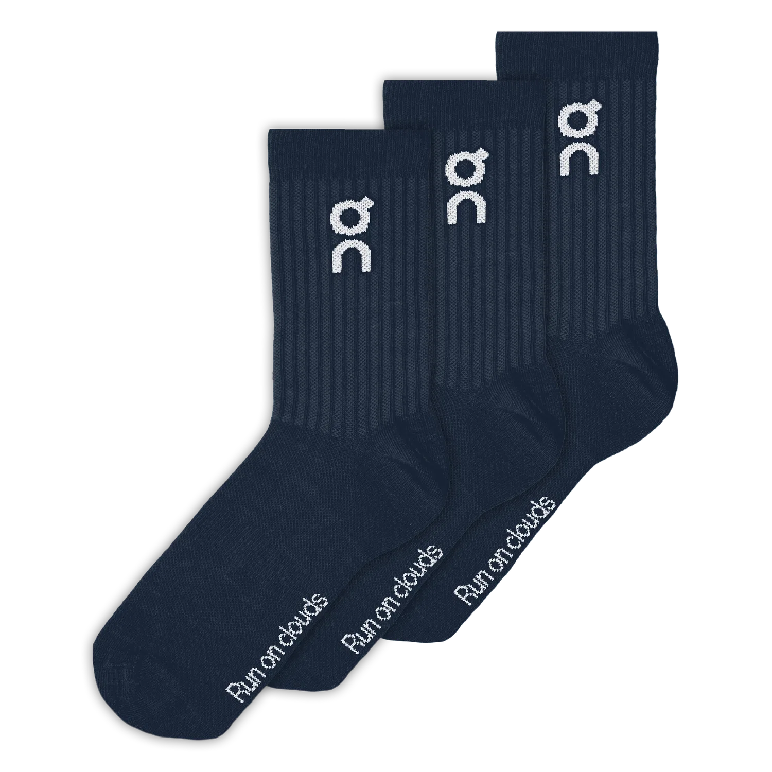 Детские высокие носки с логотипом, комплект из 3 пар, Logo Sock High 3P, On, Navy