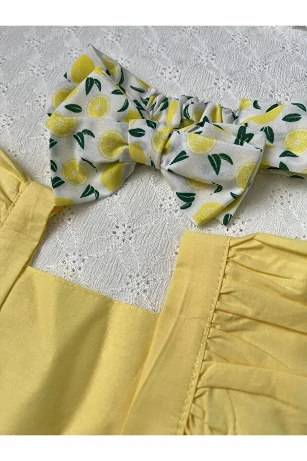 Детский комбинезон для девочек хлопковый Lemon baby jumpsuit Elahobi, Yellow — фото 2