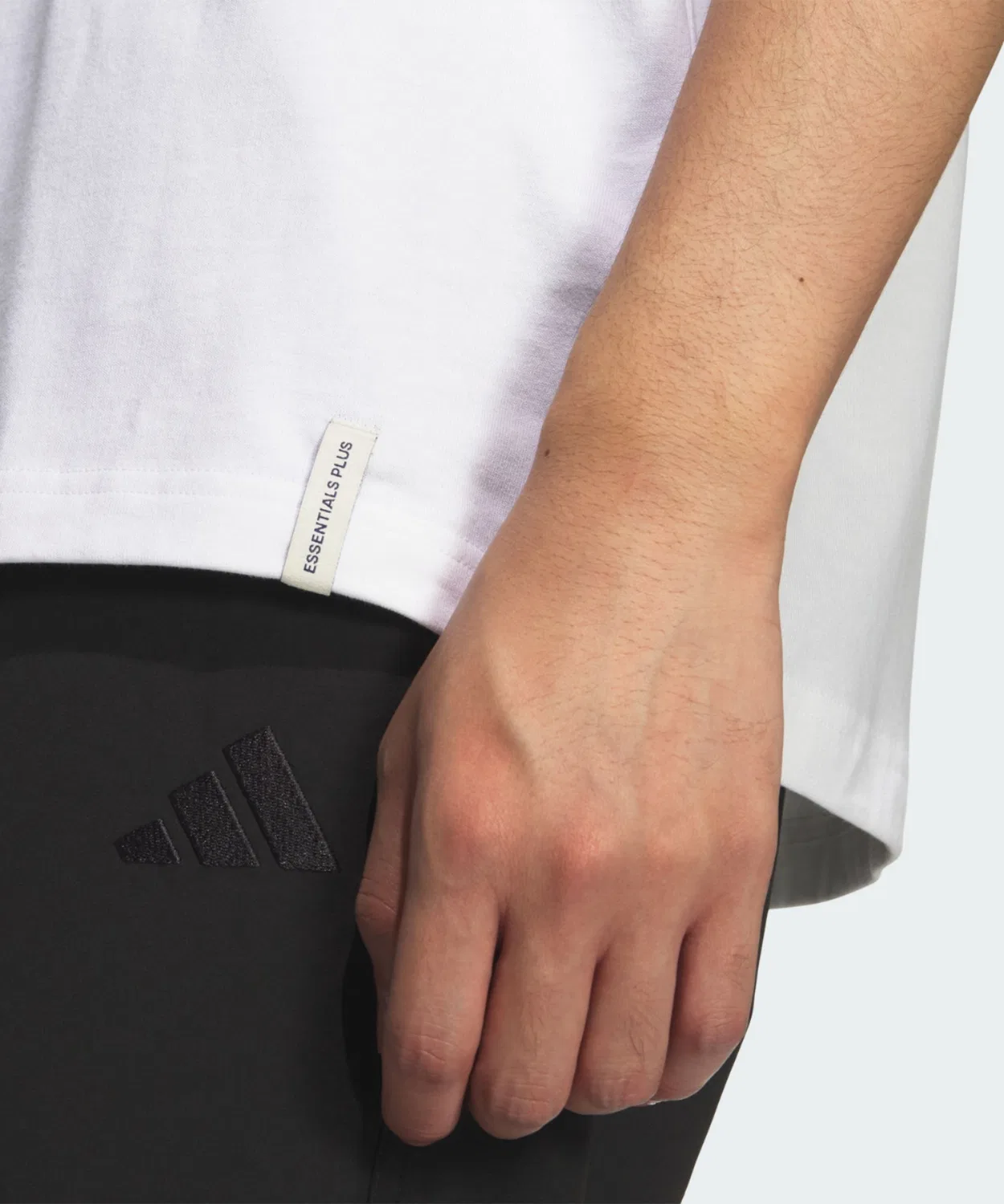 Мужская футболка с длинным рукавомEssential Plus Loose Fit Three Stripes Adidas, White — фото 4
