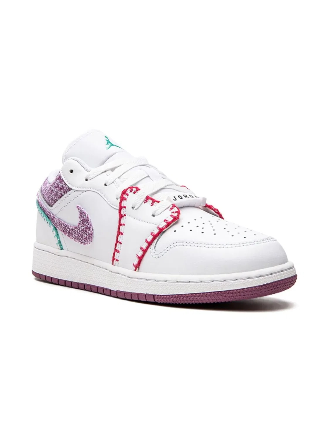 Кроссовки Jordan 1 Low в белом и светлом бордо