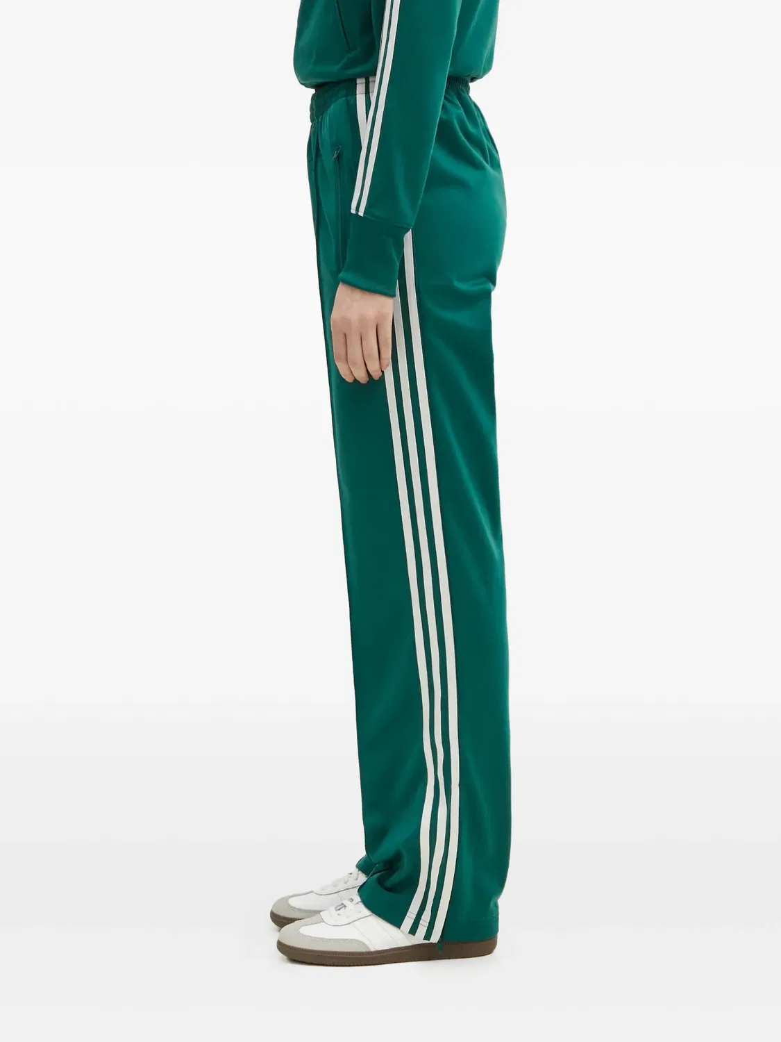 Брюки для тренировки с боковыми полосами Adidas, зеленый — фото 2