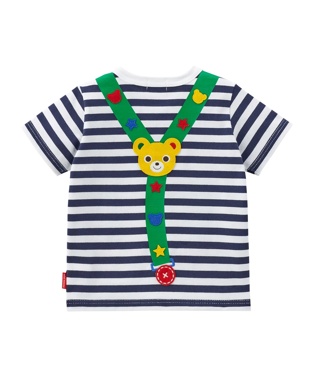 Детская футболка с коротким рукавом, с принтом, модель Pucci Suspenders Motif MIKI HOUSE, Navy — фото 2