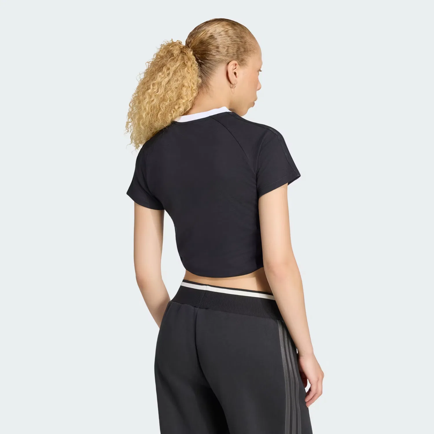 Женская футболка со складками-водопадом Adidas Originals by Jennie Layered Tee, черный — фото 2