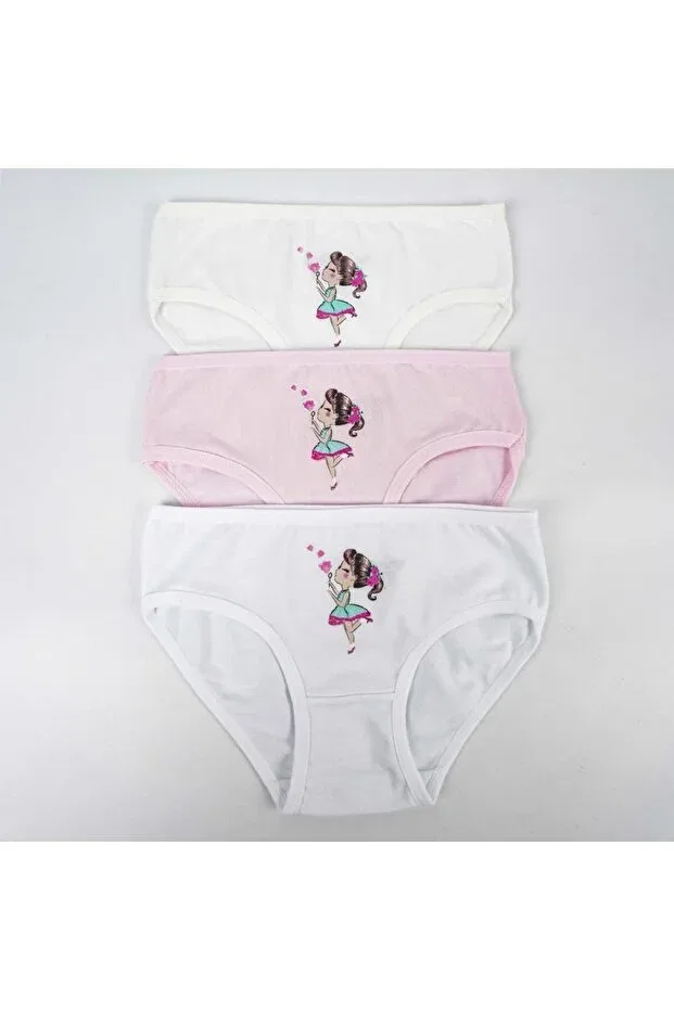 Детский комплект трусиков для девочек хлопковый Anserli 3-piece girls' slip set Katamino, Multicolor