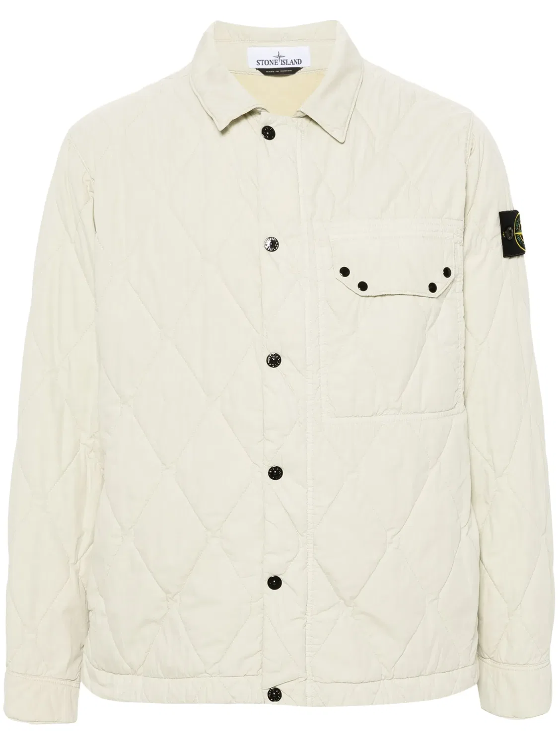 Куртка с стеганым узором Compass-Badge Stone Island, светло-бежевый