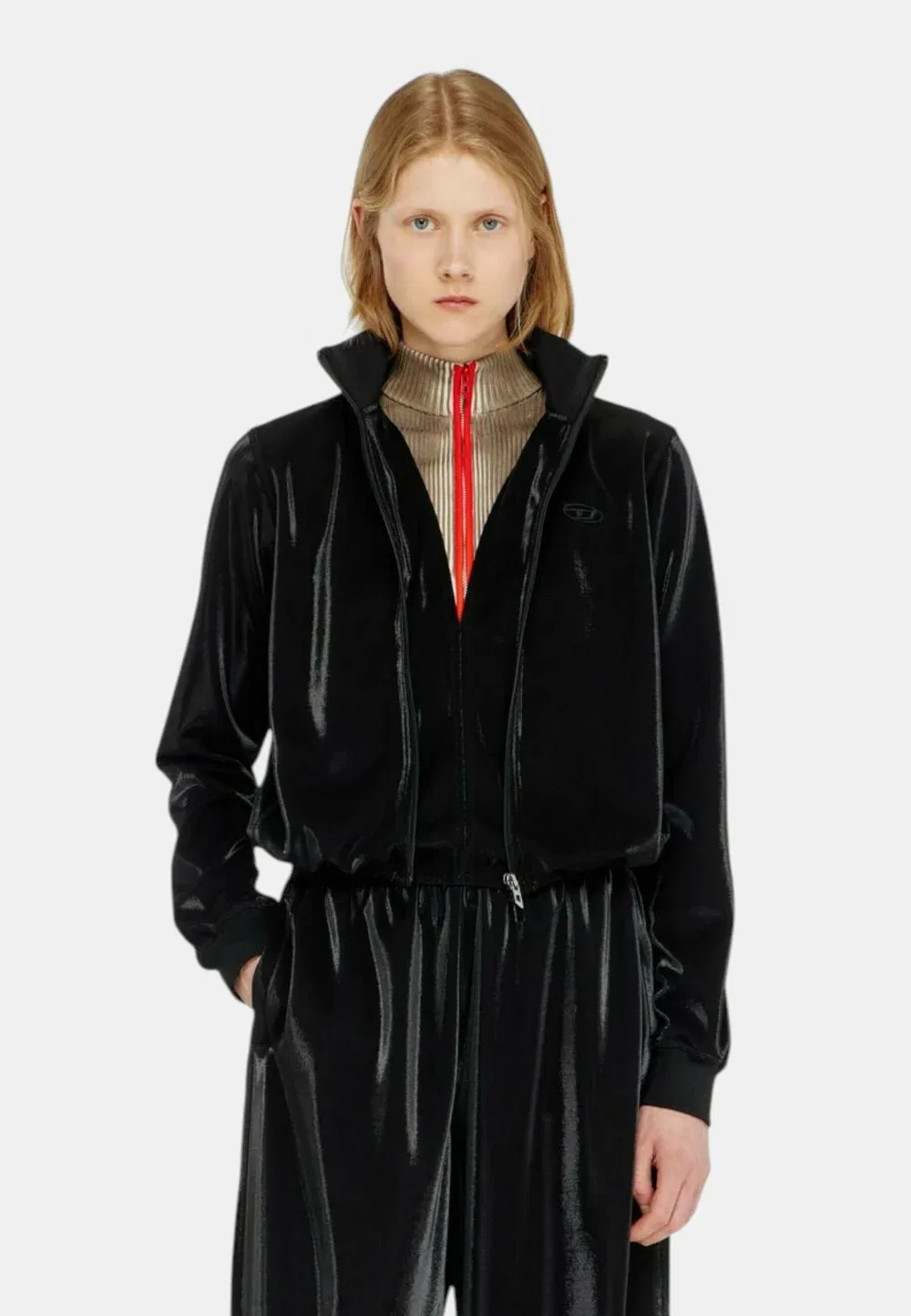 Felpa con zip - толстовка на молнии Diesel, Nero — фото 4