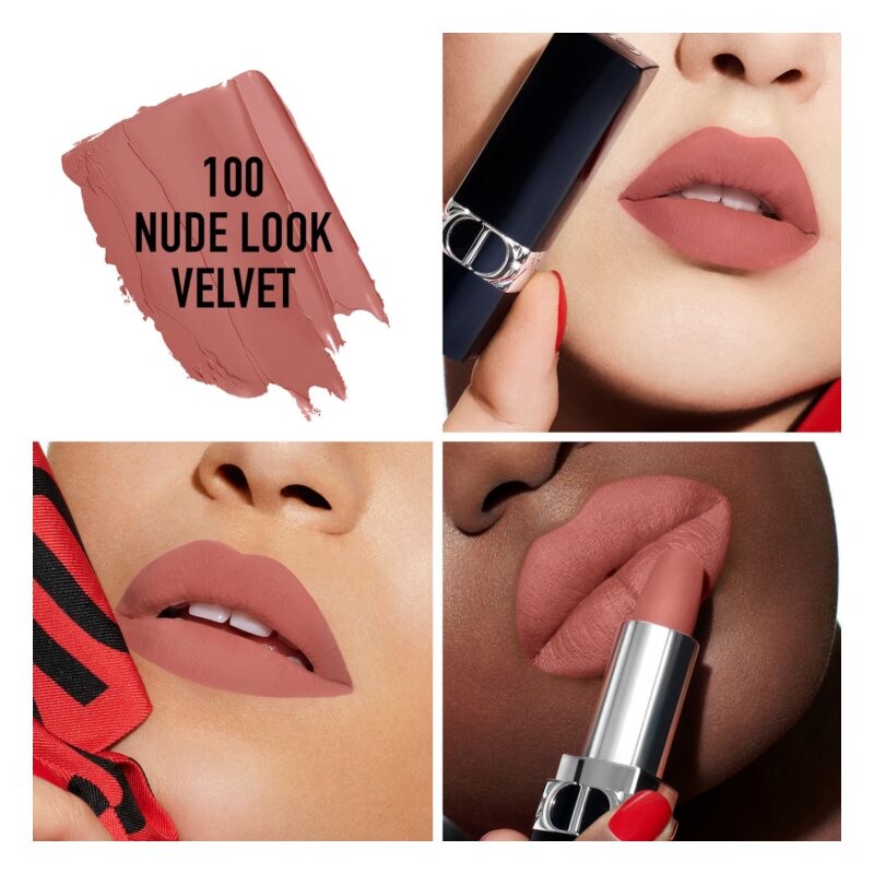 Помада Dior Rouge Dior Couture Colour, 3.5 г, оттенок 100 Nude Velvet — фото 2