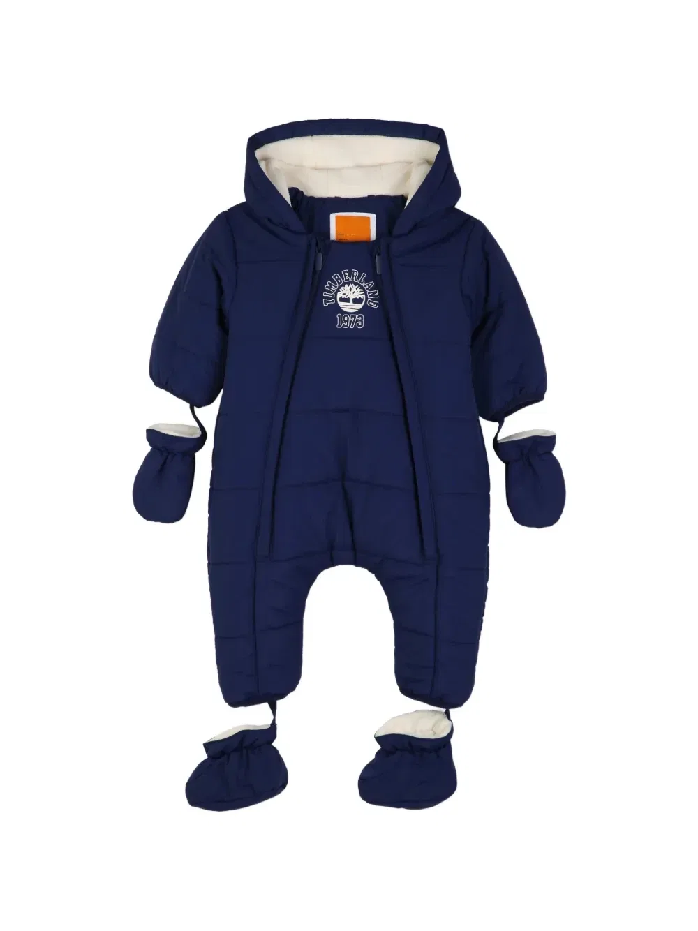Дутый ромпер с логотипом Timberland Kids, синий