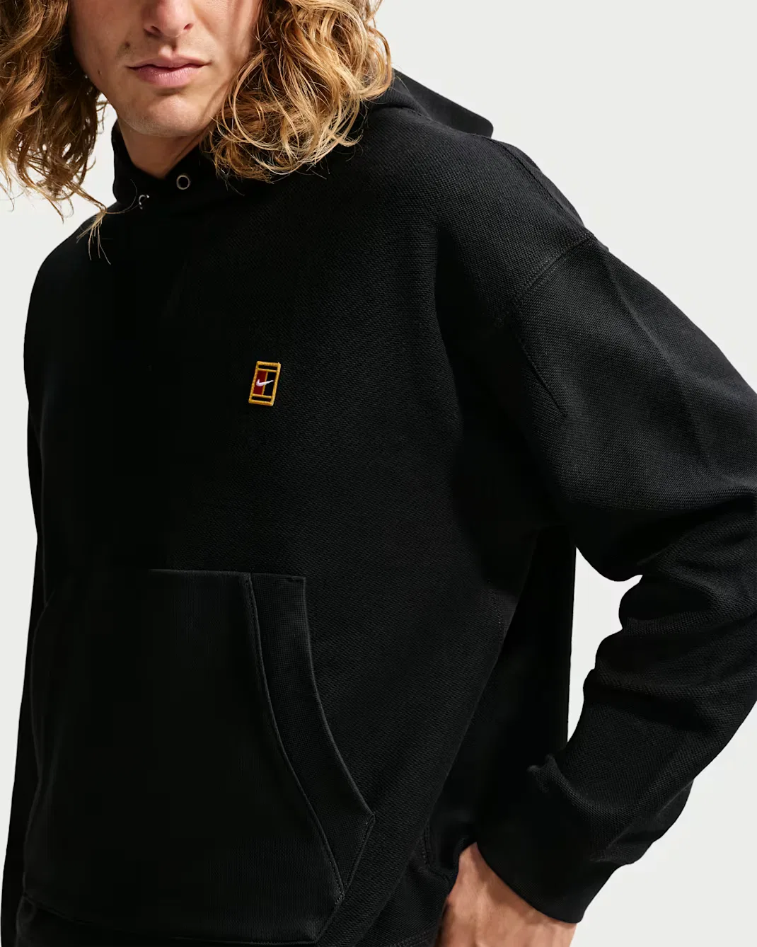 Мужская толстовка с капюшоном из французского махрового трикотажа Nike Club Rules, Black/Sail — фото 3