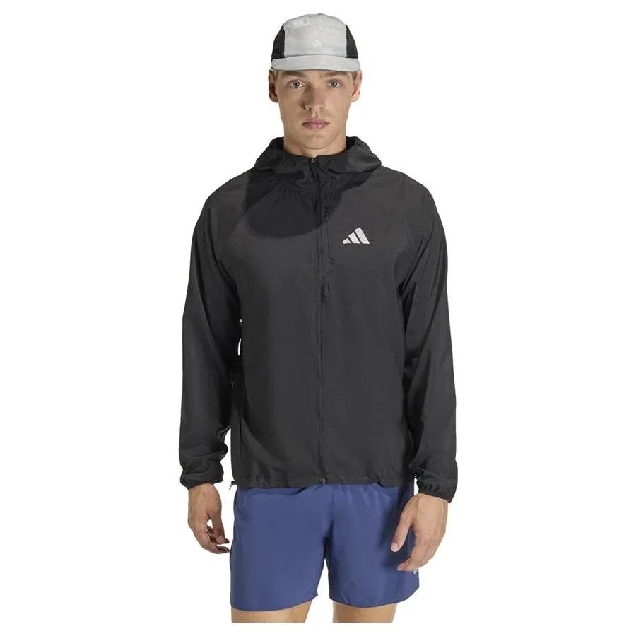 Мужская ветровка Run Essentials с капюшоном adidas, Черный — фото 2