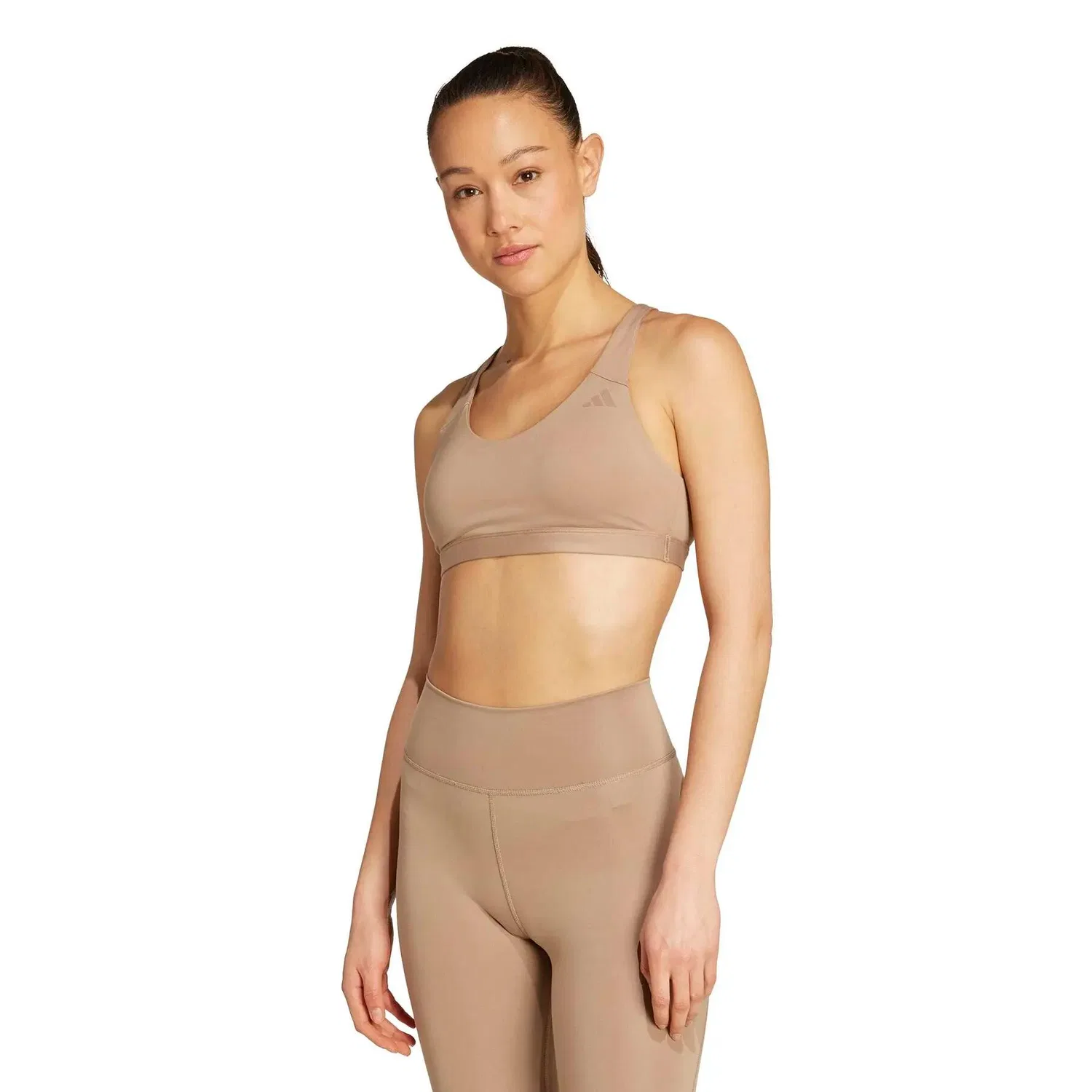 Женский спортивный бюстгальтер с средним уровнем поддержки All Me Essentials Adidas, Braun — фото 2