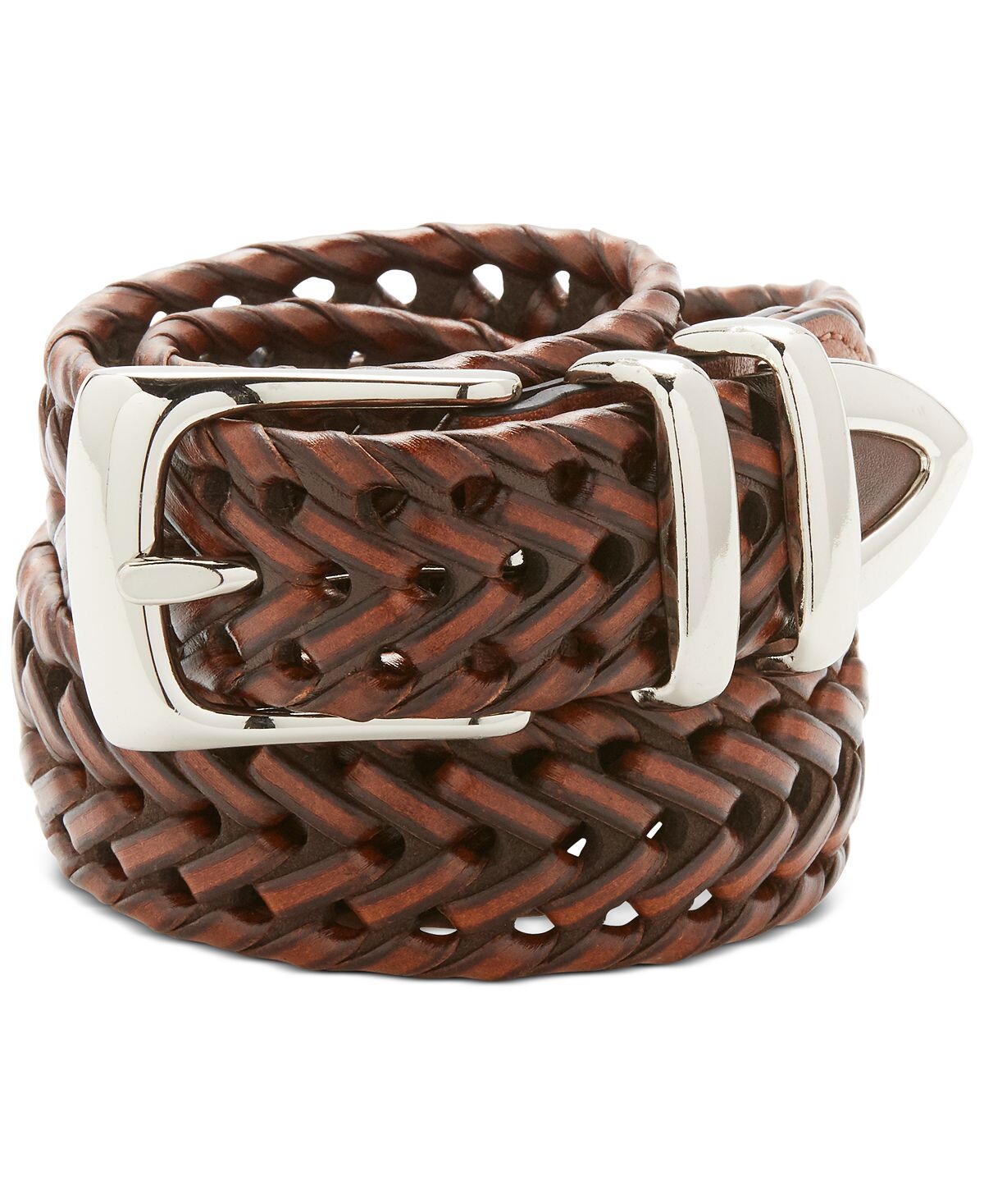 

Мужской кожаный плетеный ремень для большого и высокого роста Perry Ellis Portfolio