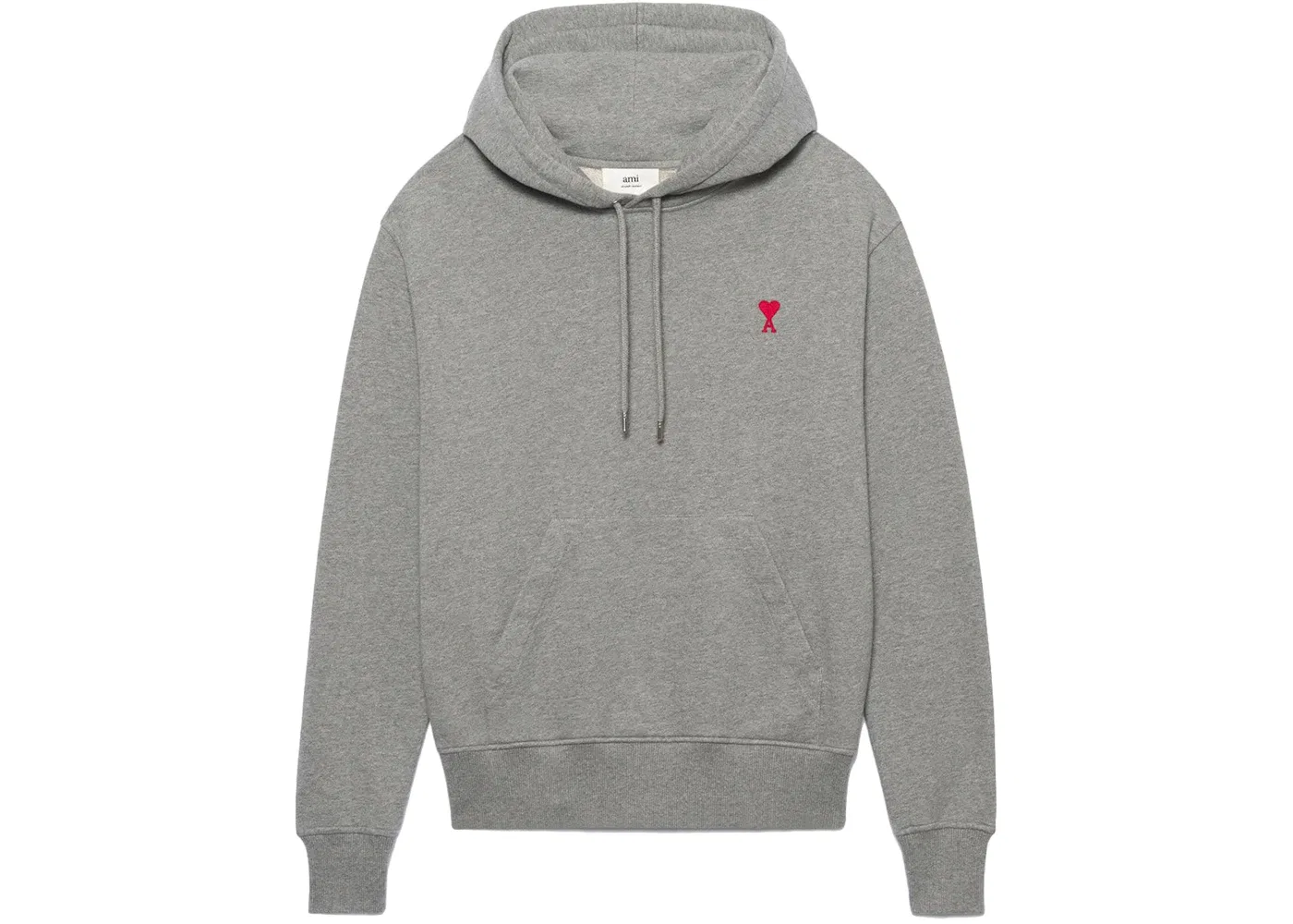 Мужской худи с принтом Ami De Coeur Ami Paris, Heather Grey/Red