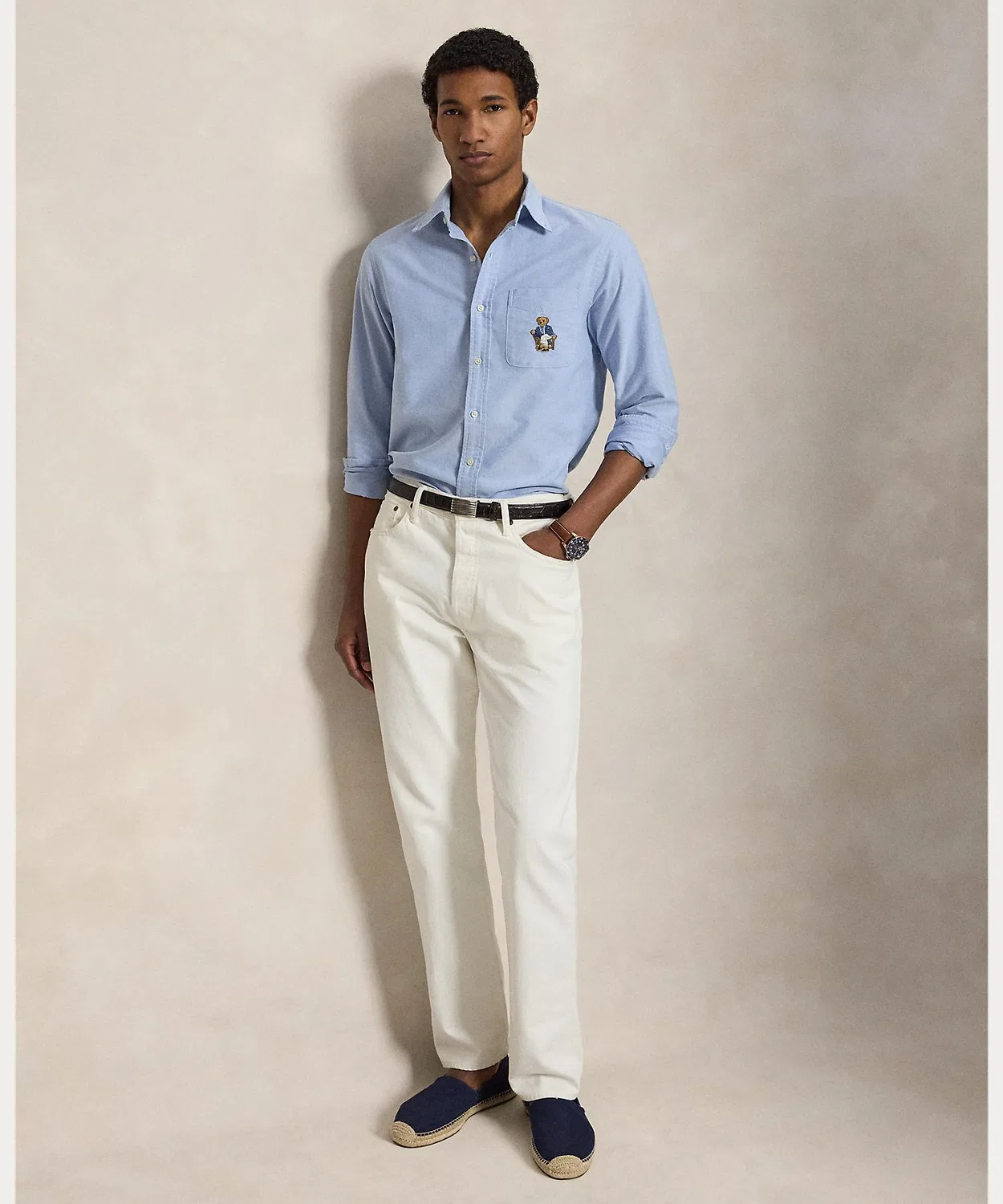 Мужская классическая рубашка с длинным рукавомPolo Bear Oxford POLO RALPH LAUREN, Blue — фото 3