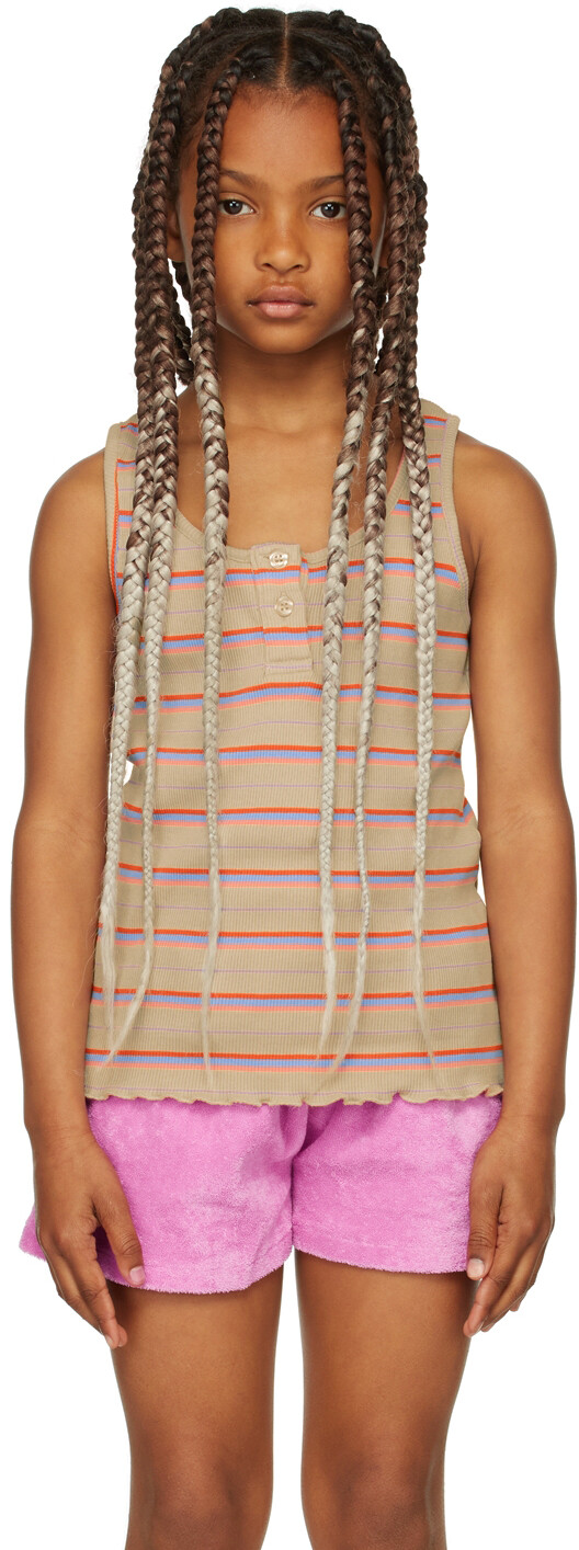 

Kids Taupe Slim Singlet Tank Top Repose AMS