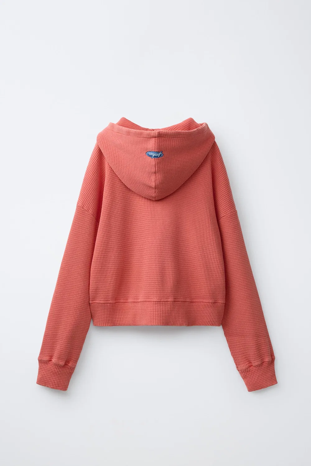 Укороченная толстовка с принтом "вафельный принт" для серфинга ZARA, Red — фото 2
