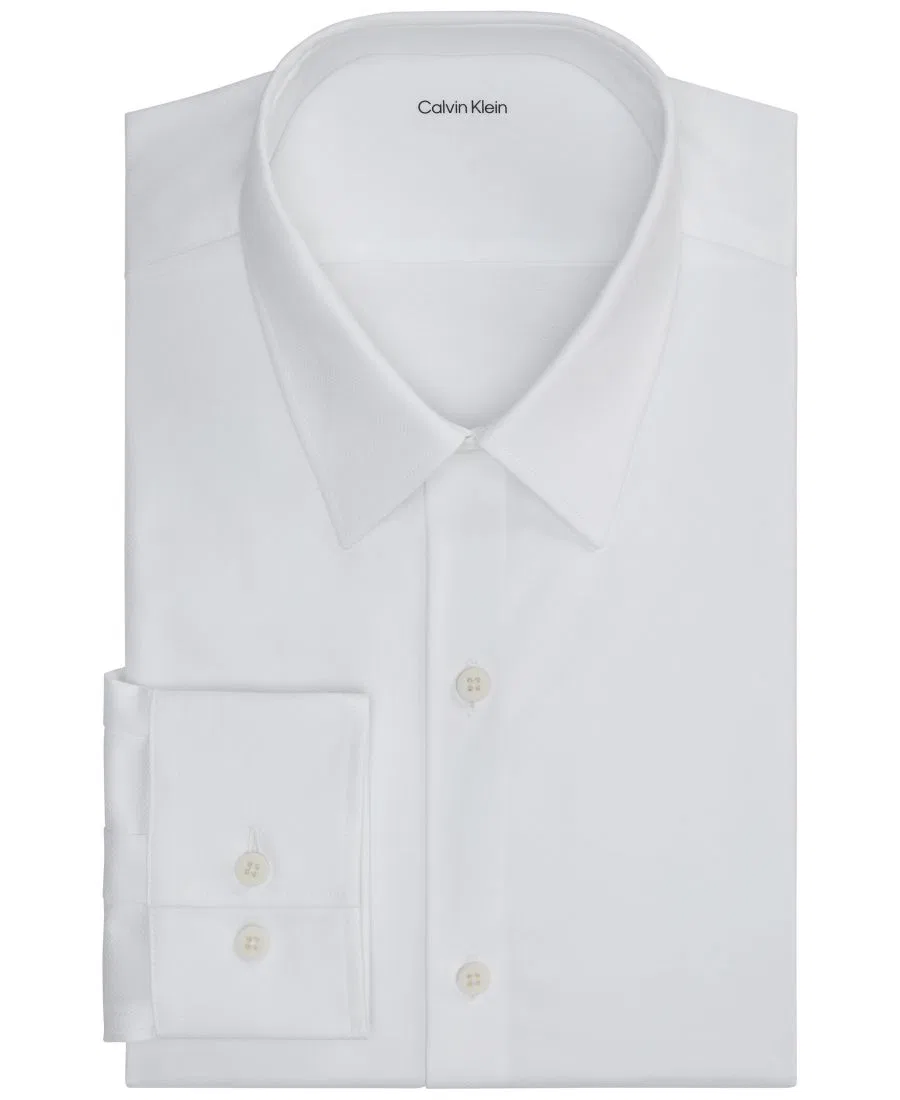 Мужская рубашка классическая с длинным рукавом, extra slim fit Calvin Klein, White — фото 3