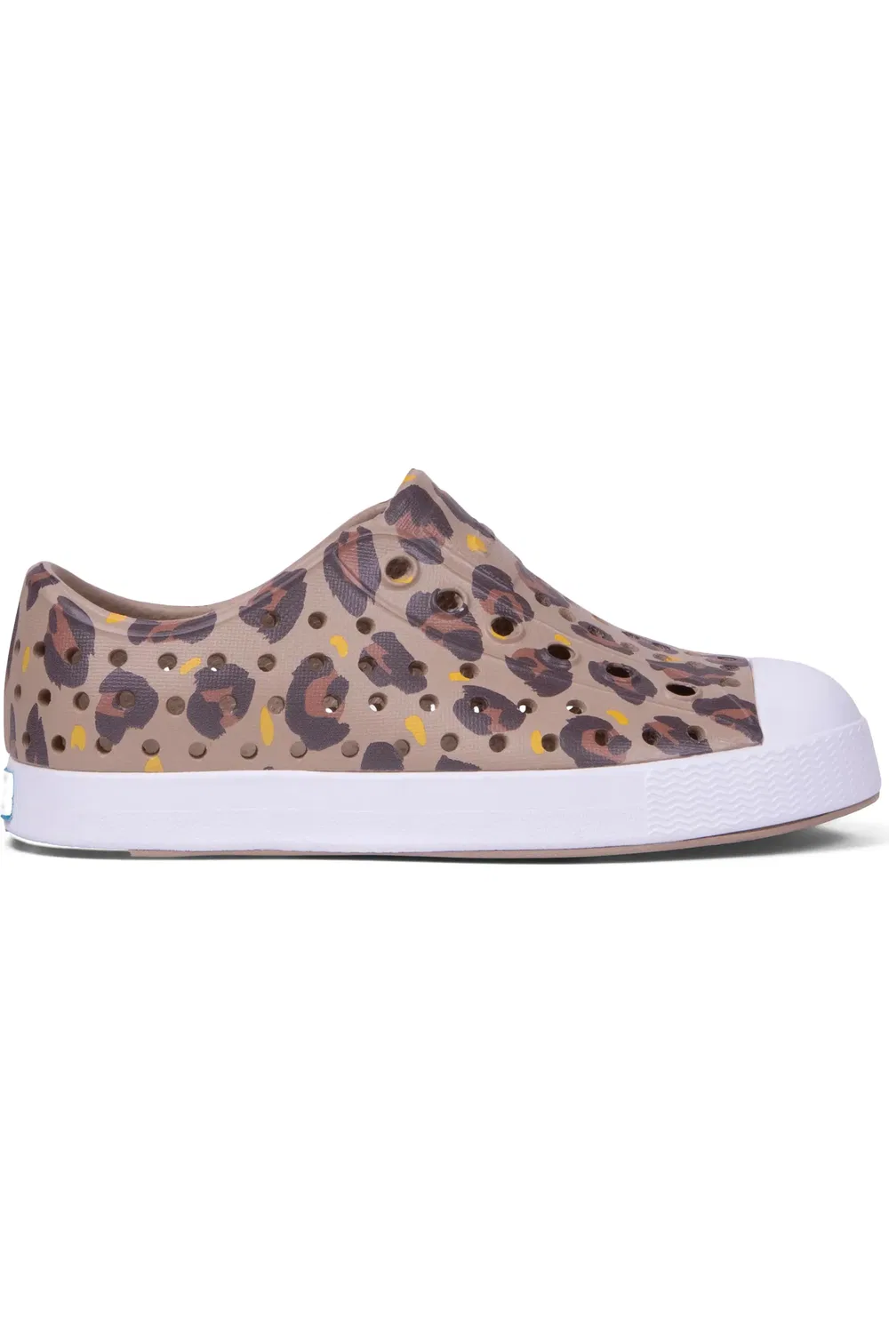 Детские кеды водонепроницаемые slip-on Jefferson Native Shoes, Tan/White/Leopard