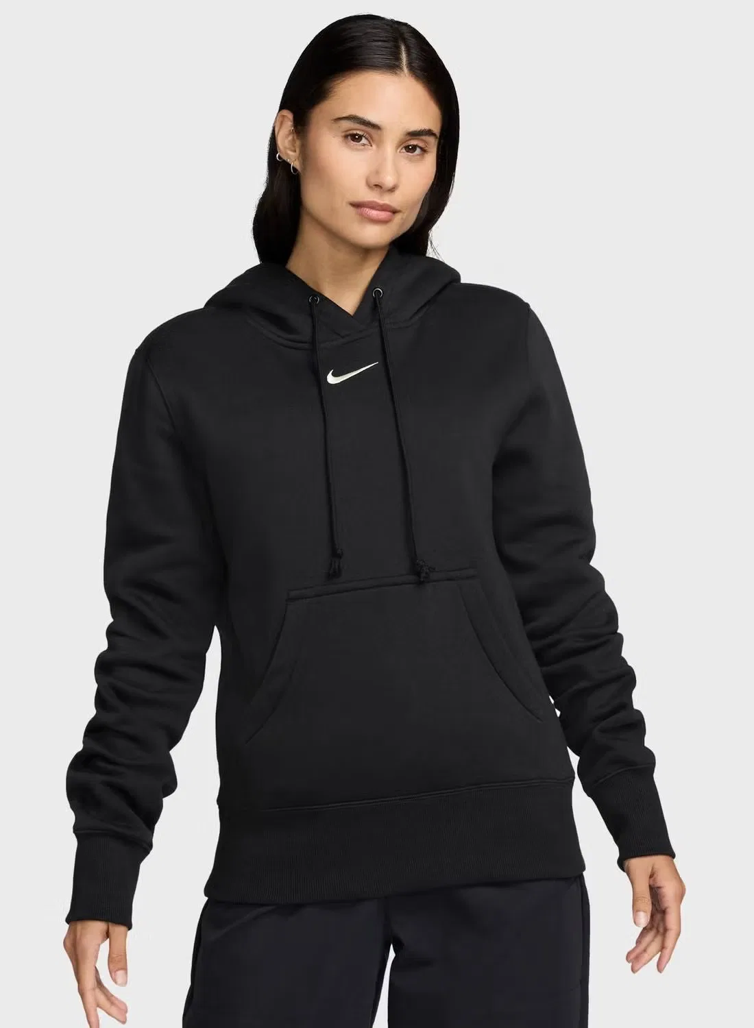 Худи с принтом Swoosh Nsw Phoenix Fleece Nike, черный — фото 4