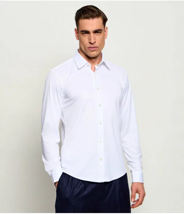 Мужская рубашка slim fit P-ROAN-K-F-261 BOSS, белый — фото 3